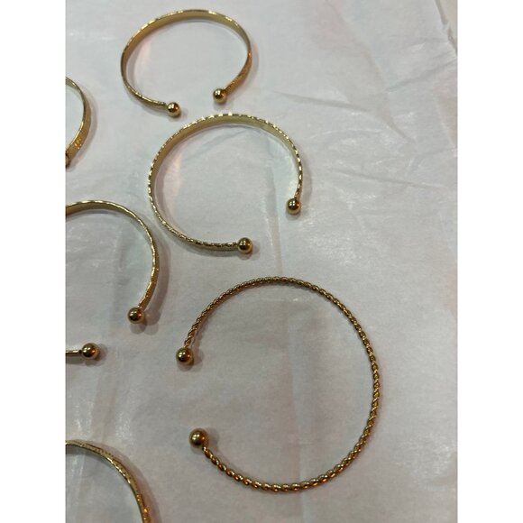 Gold Tone Stackable Bangle Bracelets - Picture 4 of 7